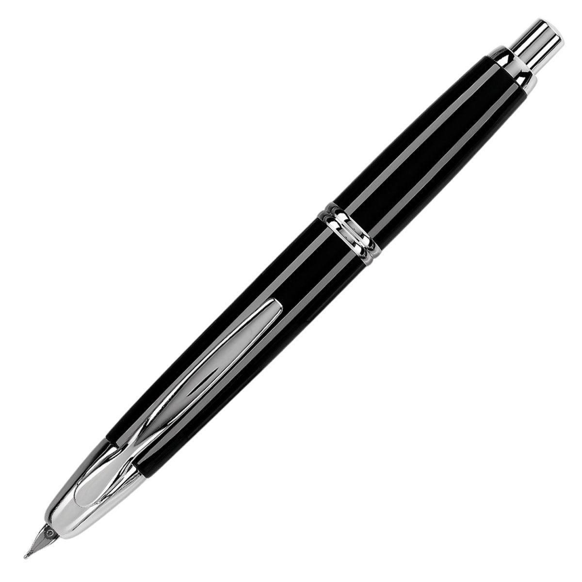 Pilot Vanishing Point Black &amp; Rhodium Fountain Pen