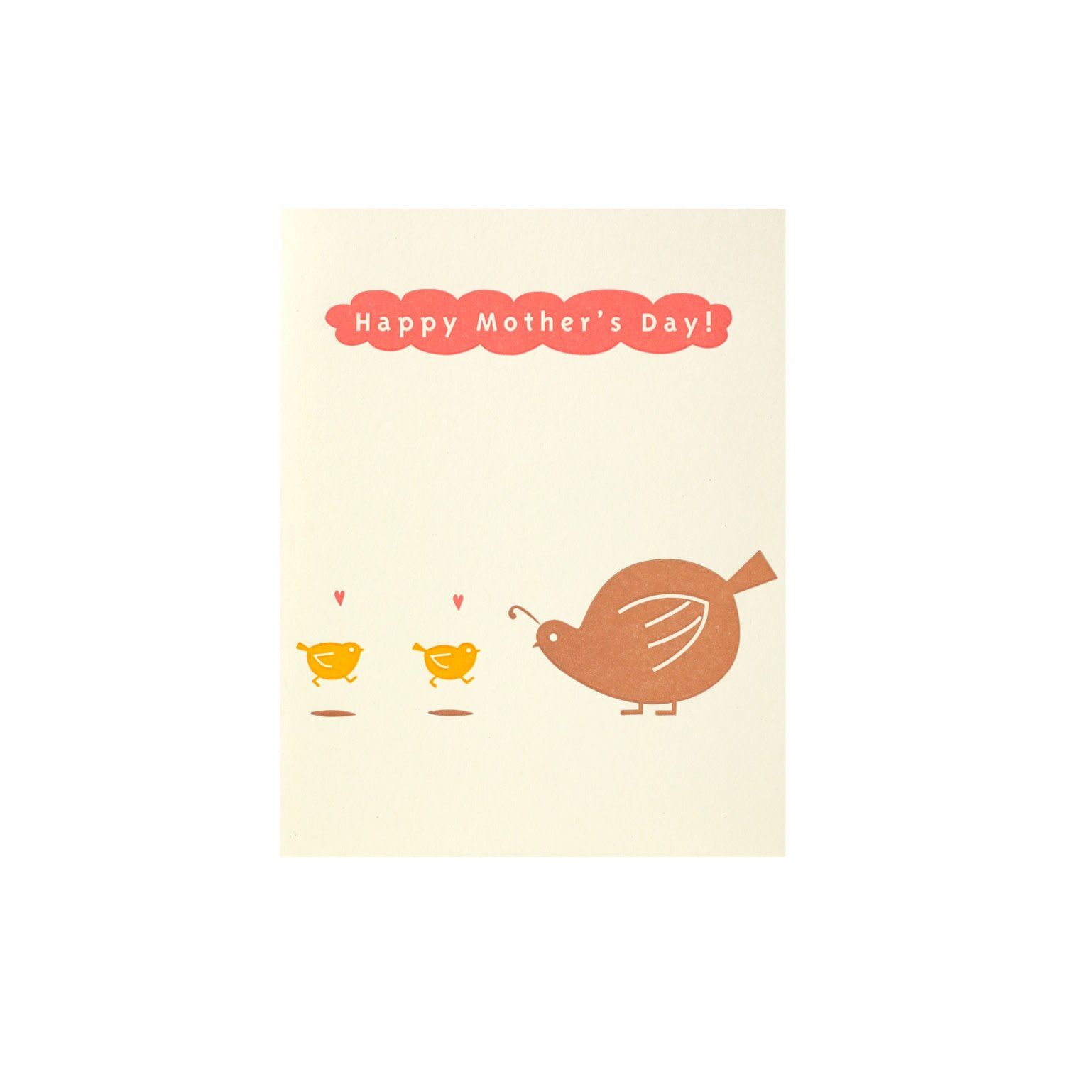 Mother&#39;s Day Quail Letterpress Card