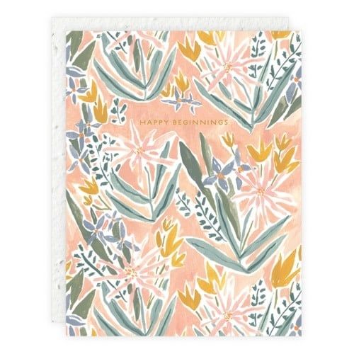 Pink Periwinkle Beginnings Floral Card