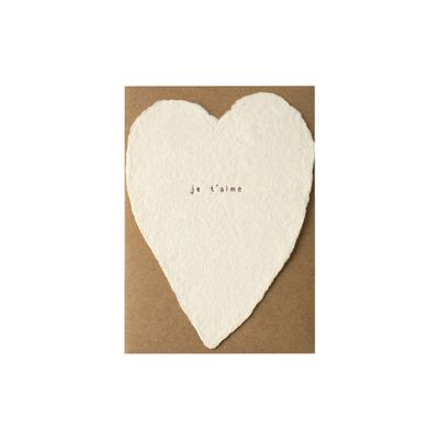 Je T&#39;aime Greeted Heart Letterpress Card
