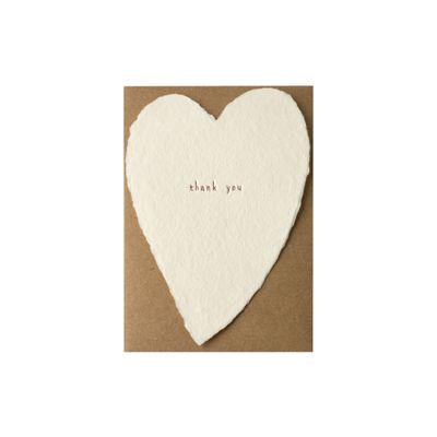 Thank You Greeted Heart Letterpress Card