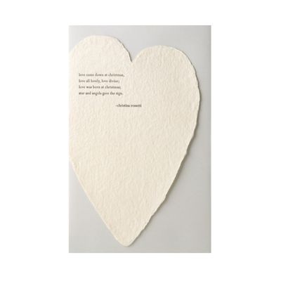 Rossetti Christmas Quote Letterpress Deckled Heart Card