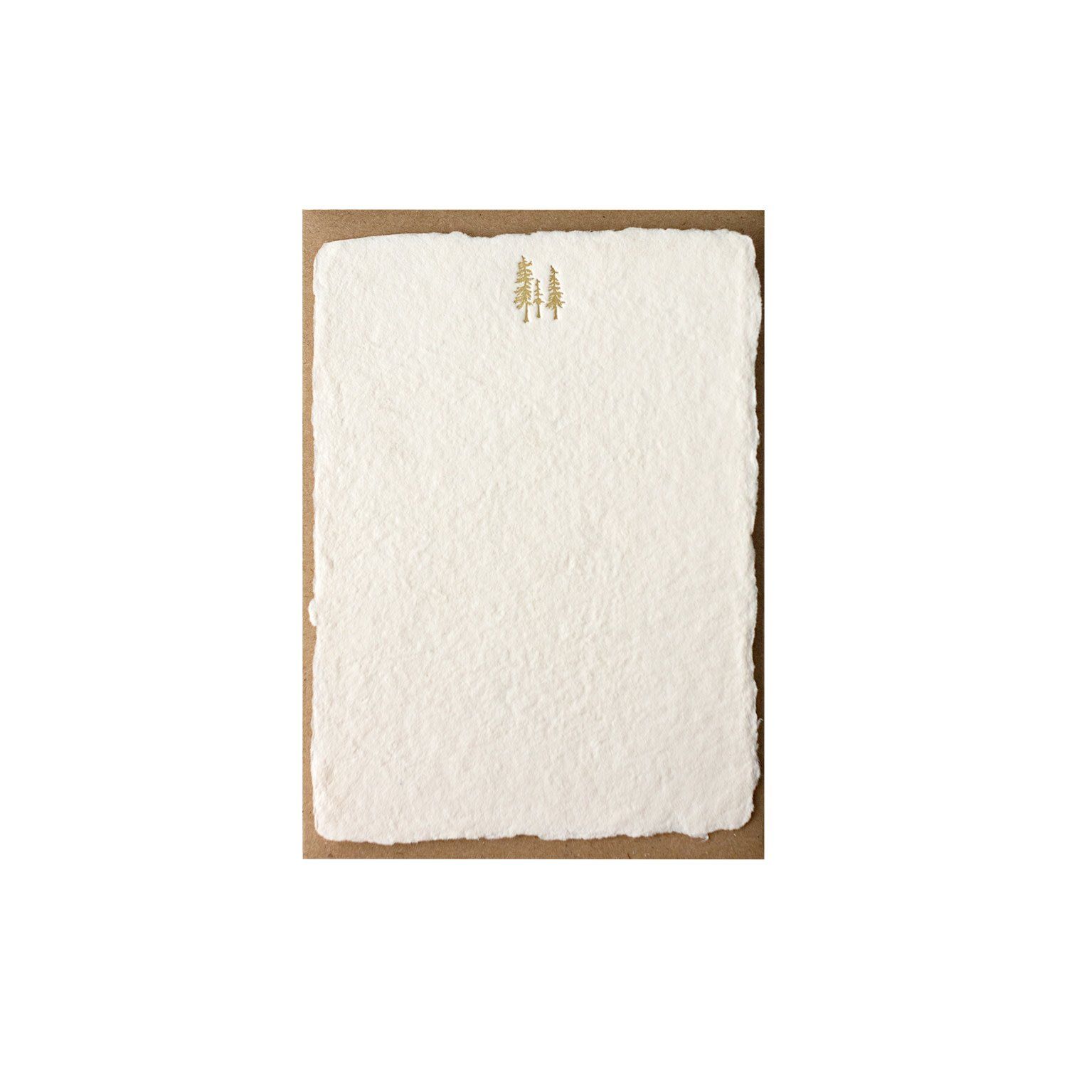 Trees Handmade Paper Deckled Letterpress Note