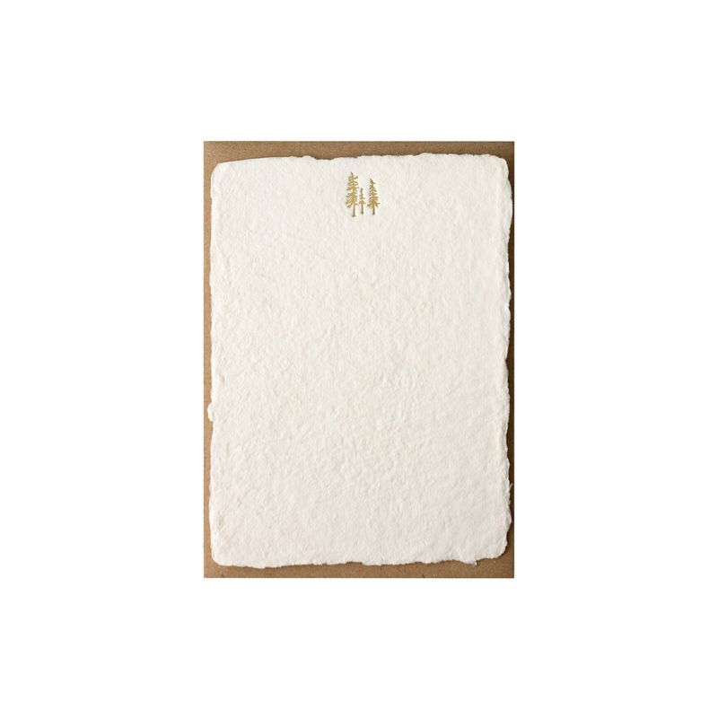 Trees Handmade Paper Deckled Letterpress Note
