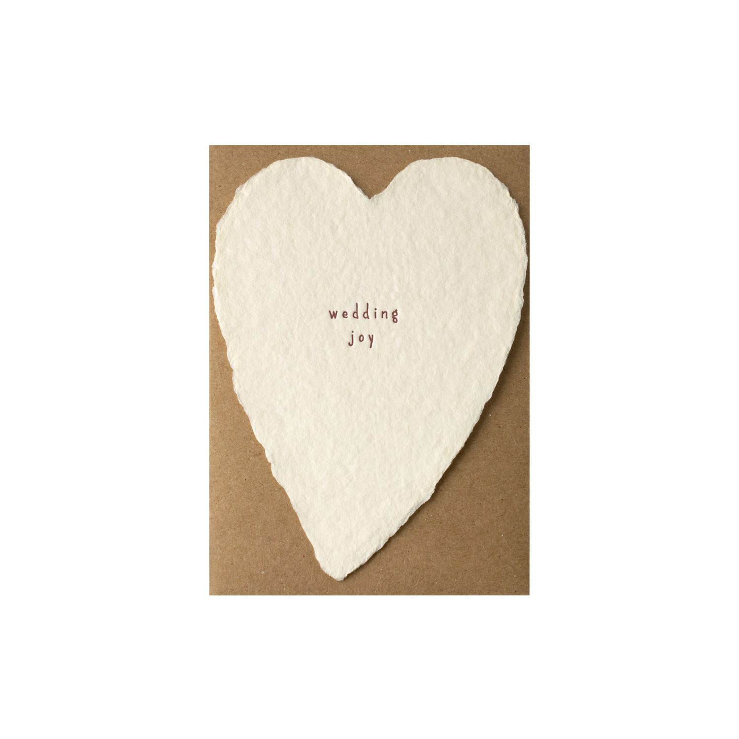 Wedding Joy Greeted Heart Letterpress Card