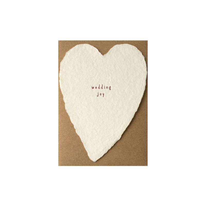 Wedding Joy Greeted Heart Letterpress Card