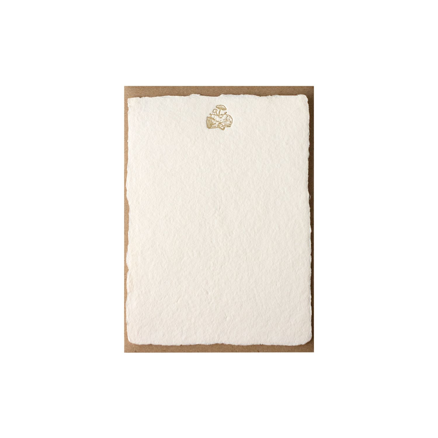 Mushroom Handmade Paper Deckled Letterpress Note