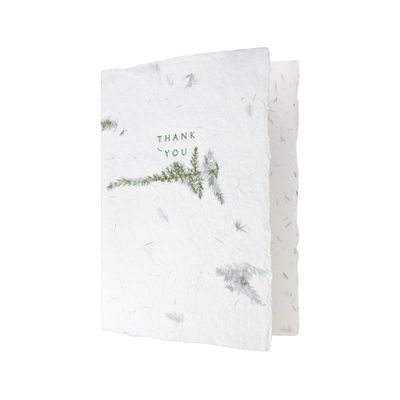 Thank You Greeted Fern Letterpress Card