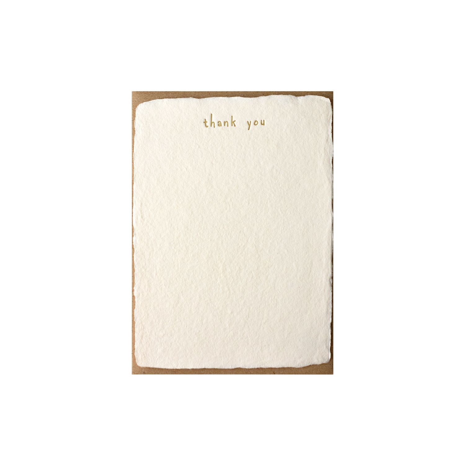 Thank You Handmade Paper Letterpress Deckled Note