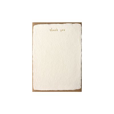 Thank You Handmade Paper Letterpress Deckled Note