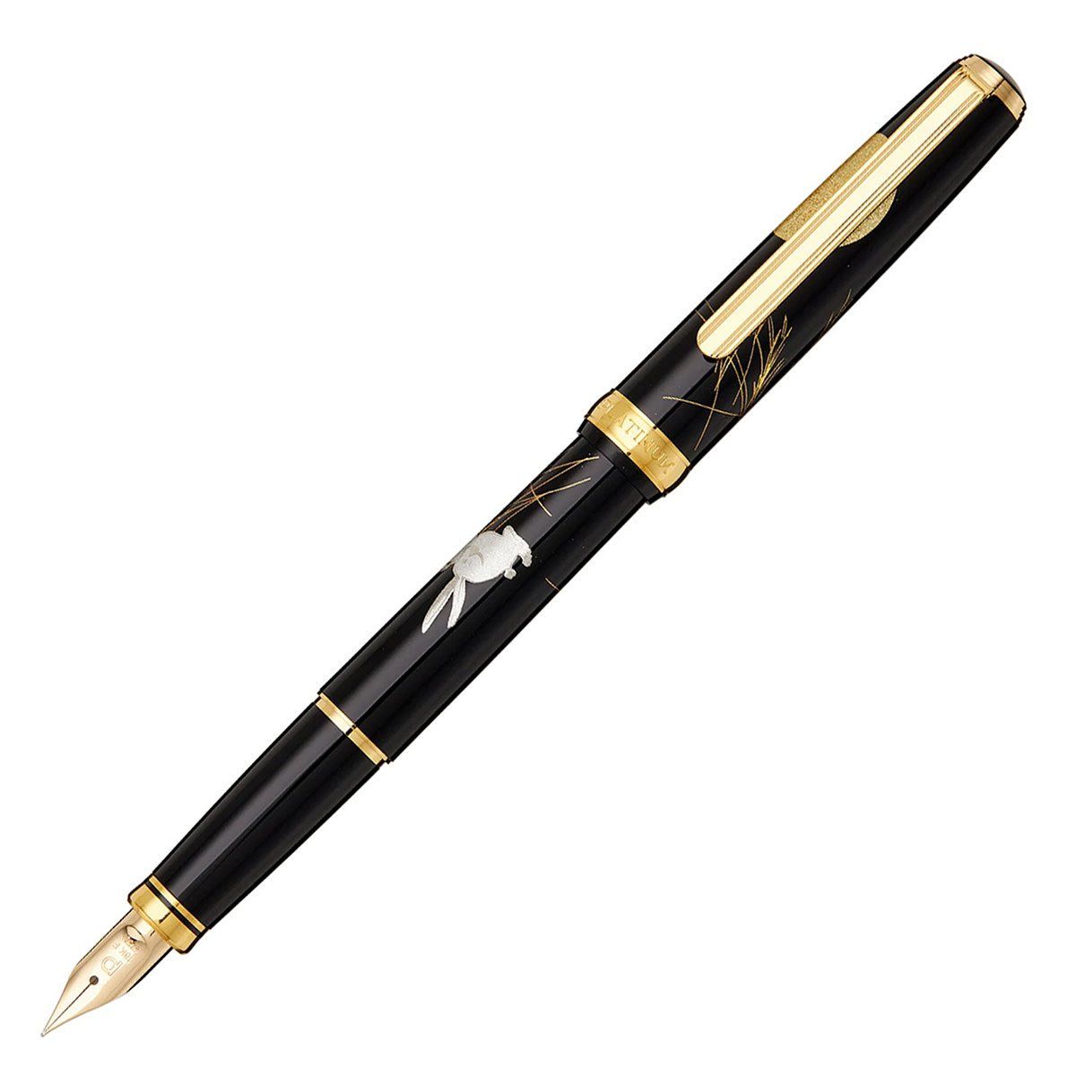 Platinum Kanazawa Leaf Maki-e Moon &amp; Rabbit Fountain Pen