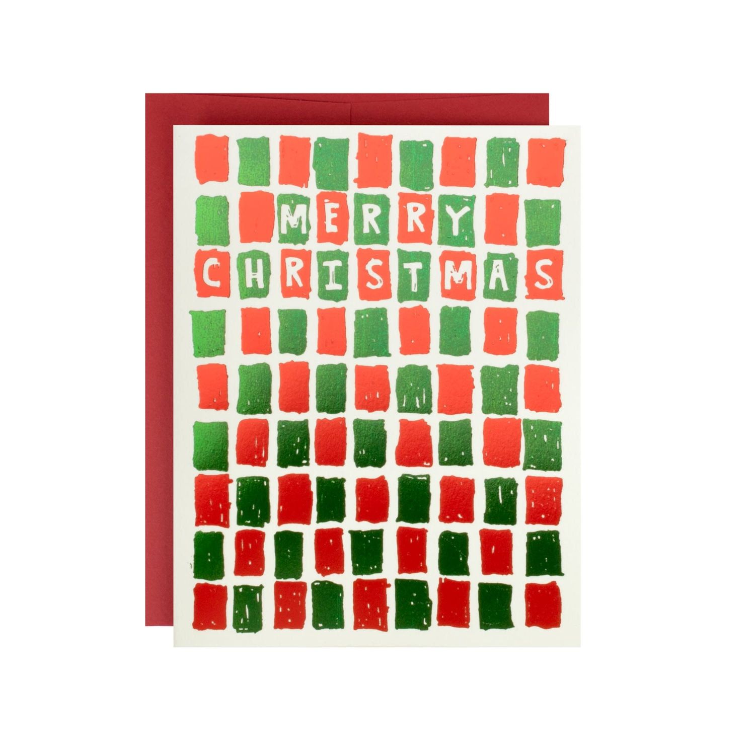 Tiles Merry Christmas Letterpress Card