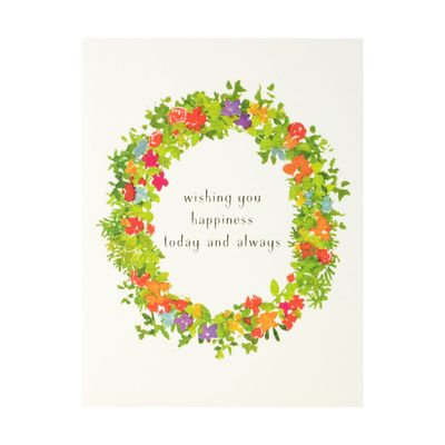 Flower Wreath Wedding Card