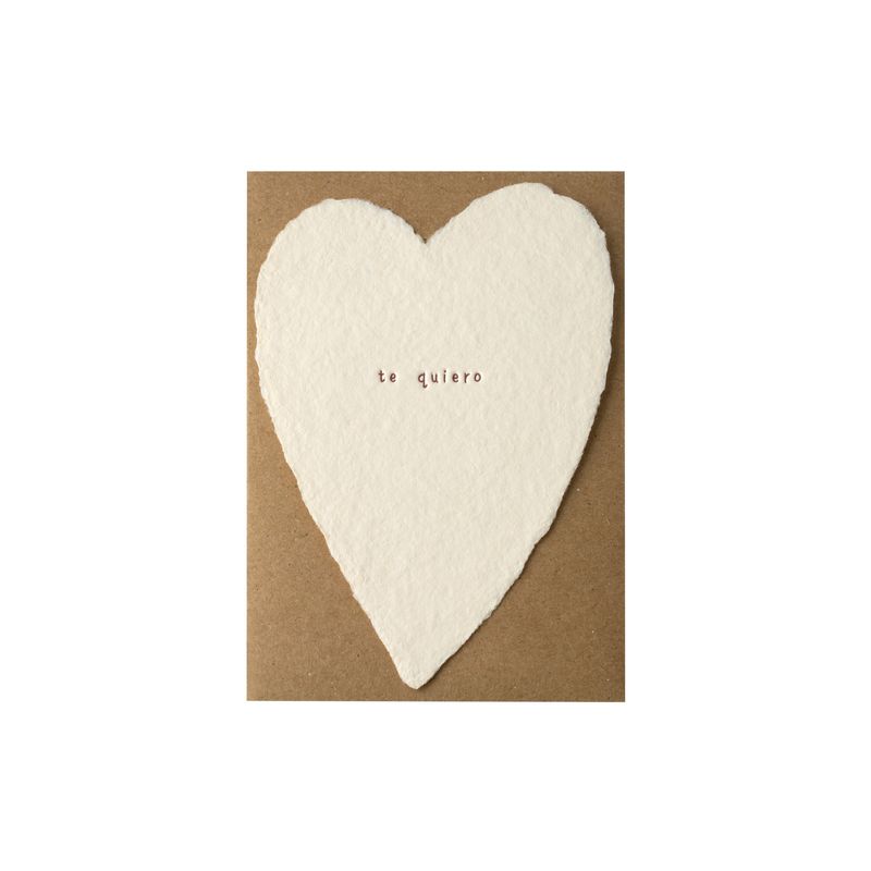 Te Quiero Greeted Heart Letterpress Card