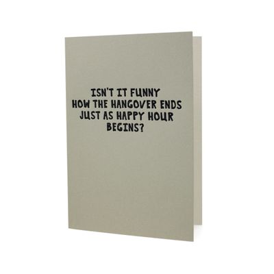 The Hangover Ends As Happy Hour Begins Letterpress Card