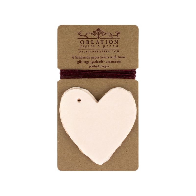 Blush Petite Handmade Paper Heart Tags