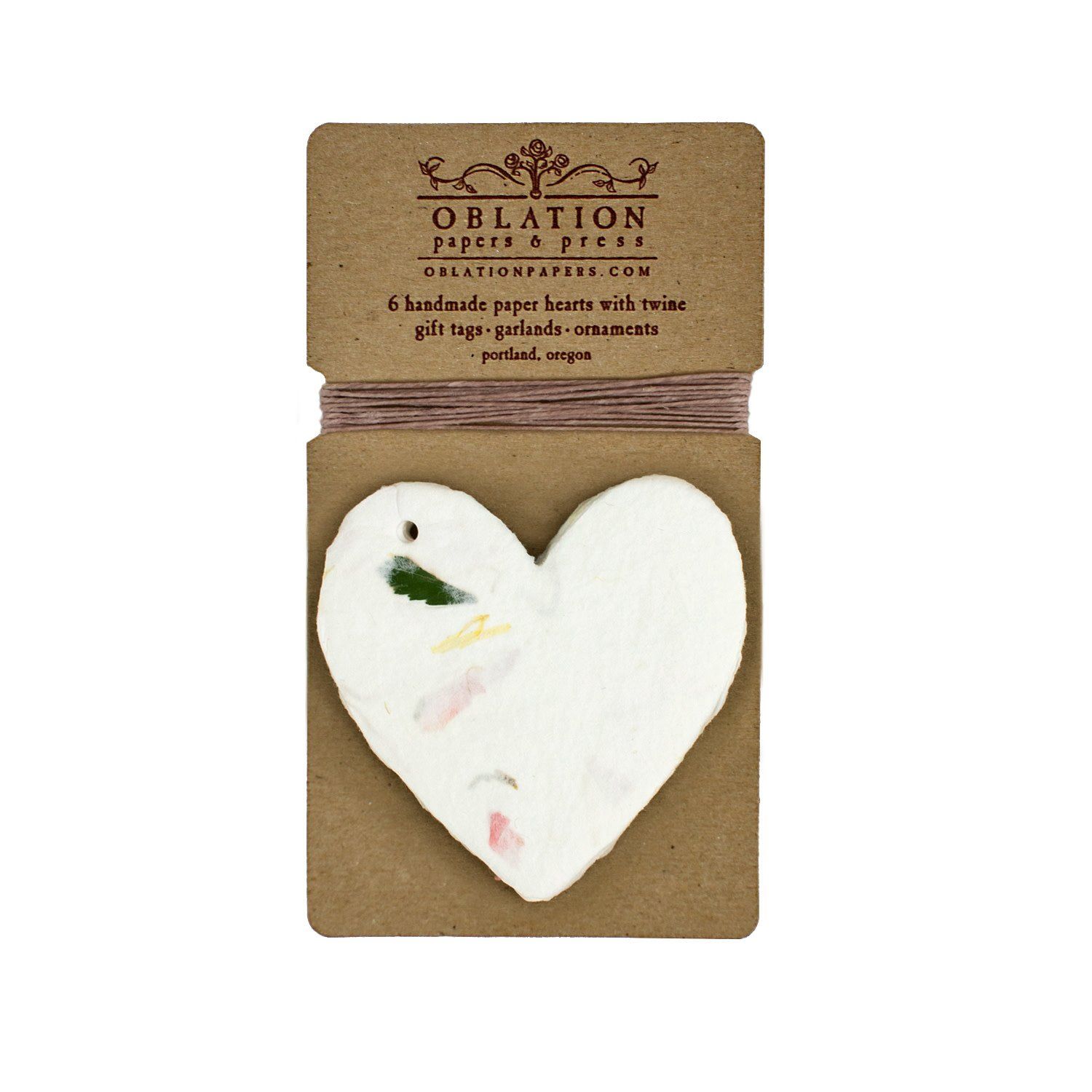 Floral Petite Handmade Paper Heart Tags