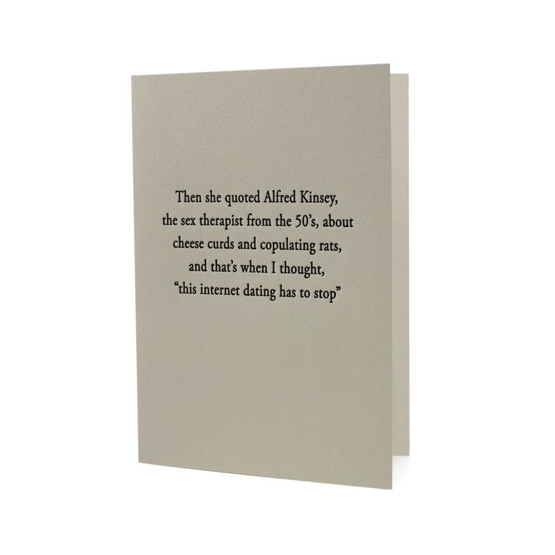 Internet Dating Alfred Kinsey Letterpress Card