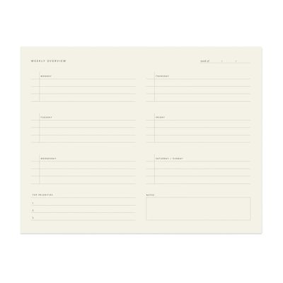 Weekly Overview Notepad