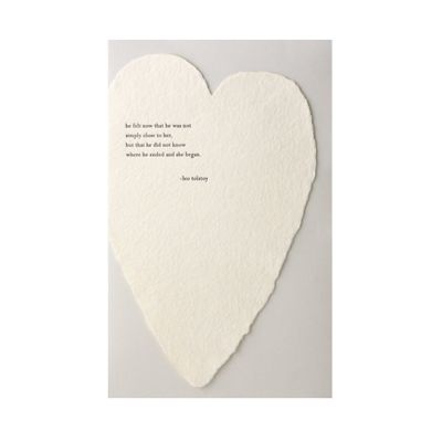 Leo Tolstoy Quote Letterpress Deckled Heart Card