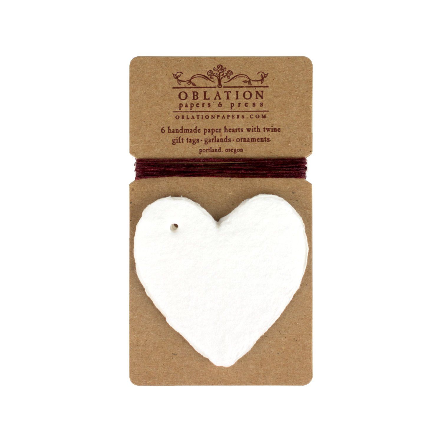 White Petite Handmade Paper Heart Tags