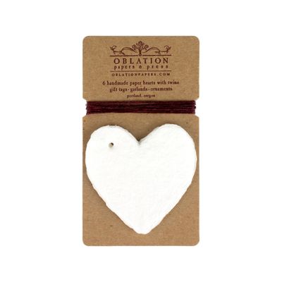 White Petite Handmade Paper Heart Tags