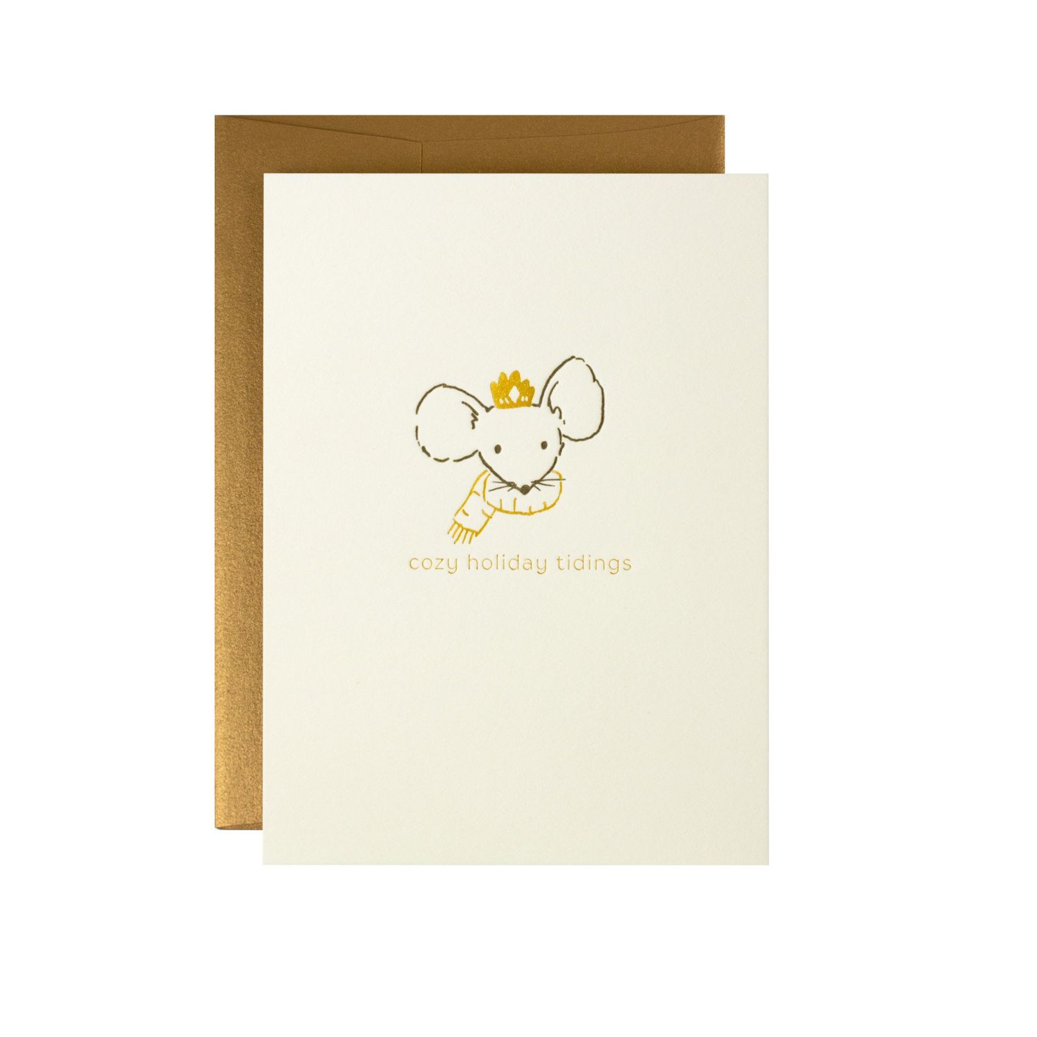 Holiday Tidings Adorable Animal Letterpress Card