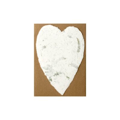 Small Fern Handmade Paper Heart