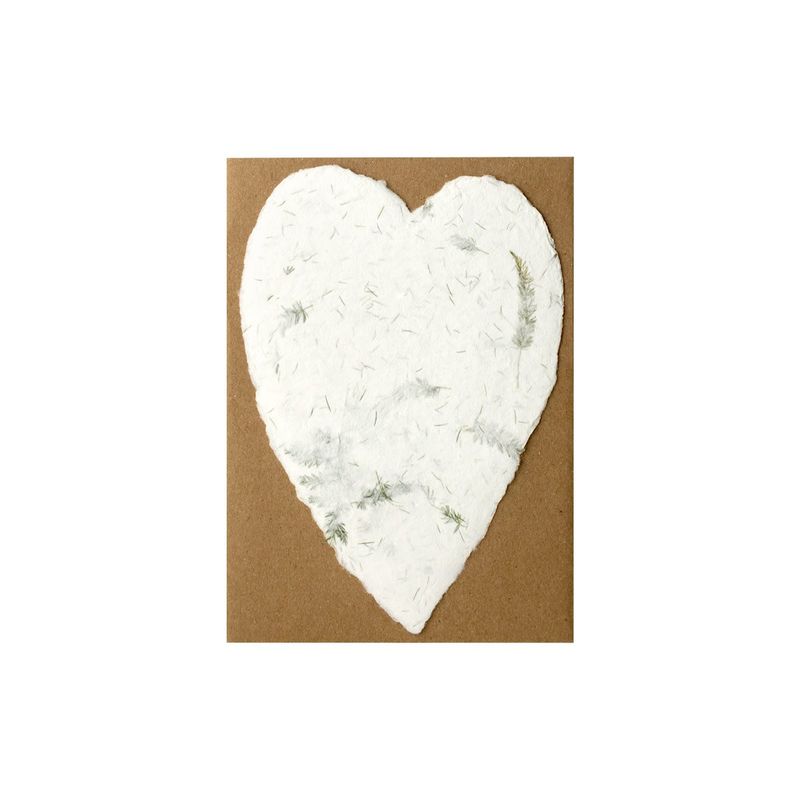 Small Fern Handmade Paper Heart