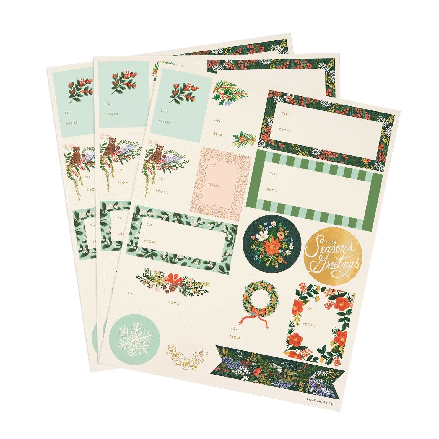 Winter Floral Stickers &amp; Labels