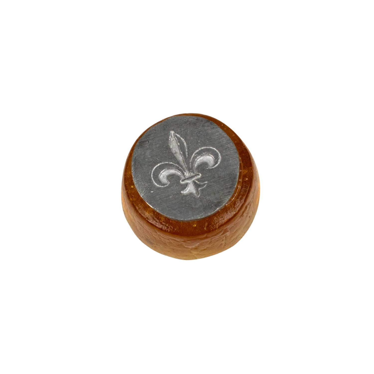 Small glass seal fleur de lis