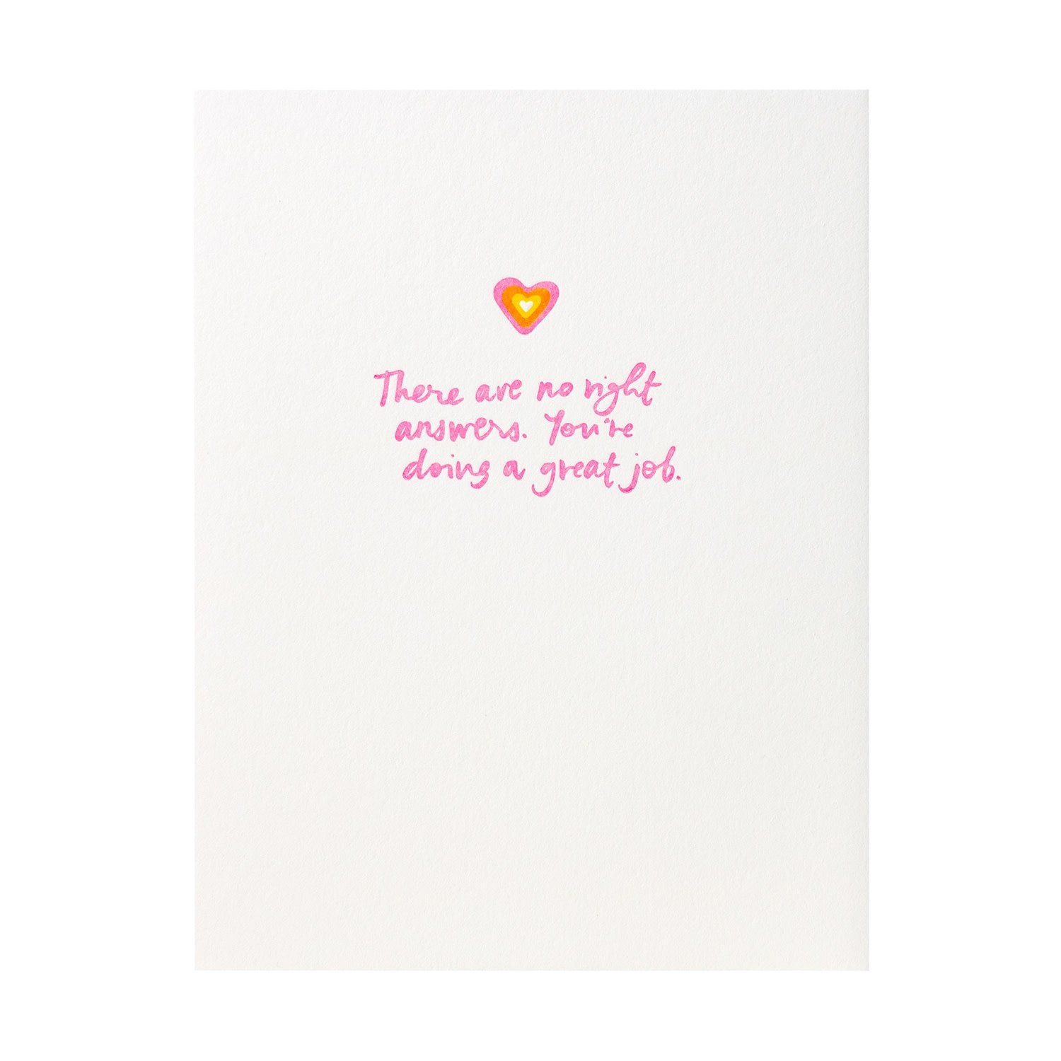 No Right Answers Letterpress Card