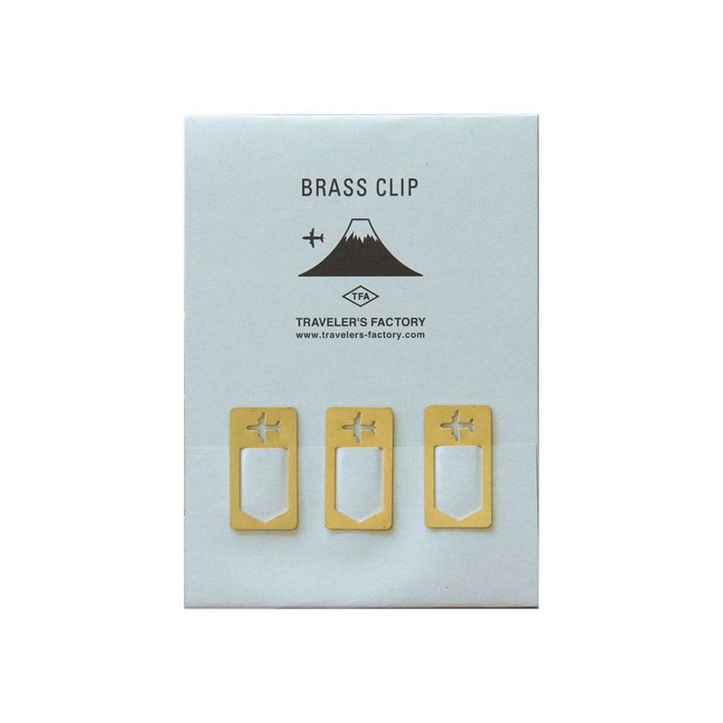 TRAVELER’S COMPANY – Traveler’s Factory – Brass Clips – Airplane (Set of 3)