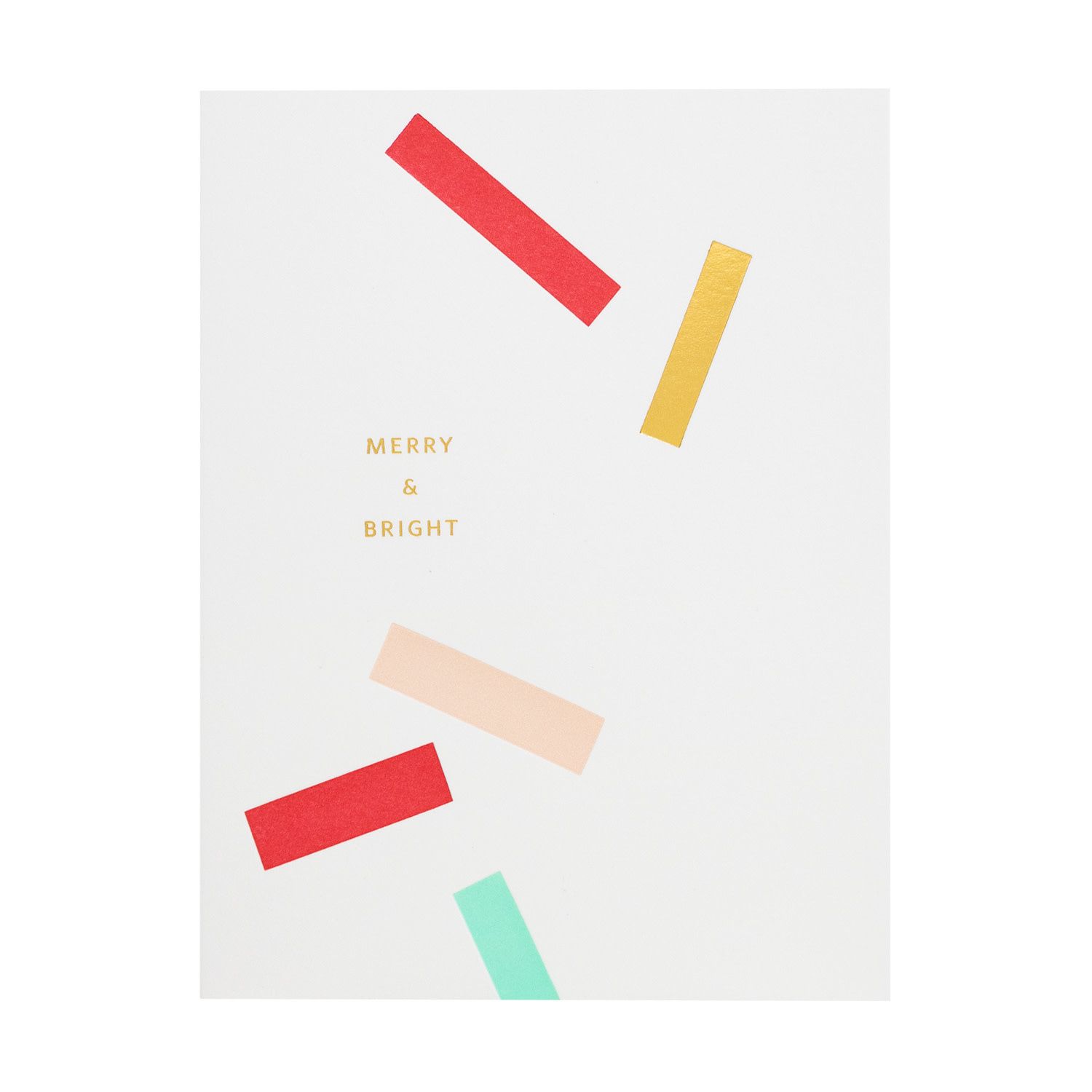 Merry &amp; Bright Confetti Letterpress Card