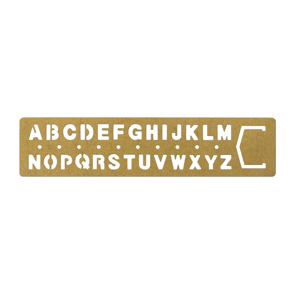 Traveler&#39;s Company Brass Alphabet Template Bookmark