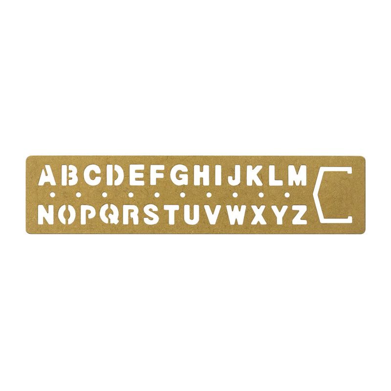 traveler&#39;s company - brass alphabet template bookmark