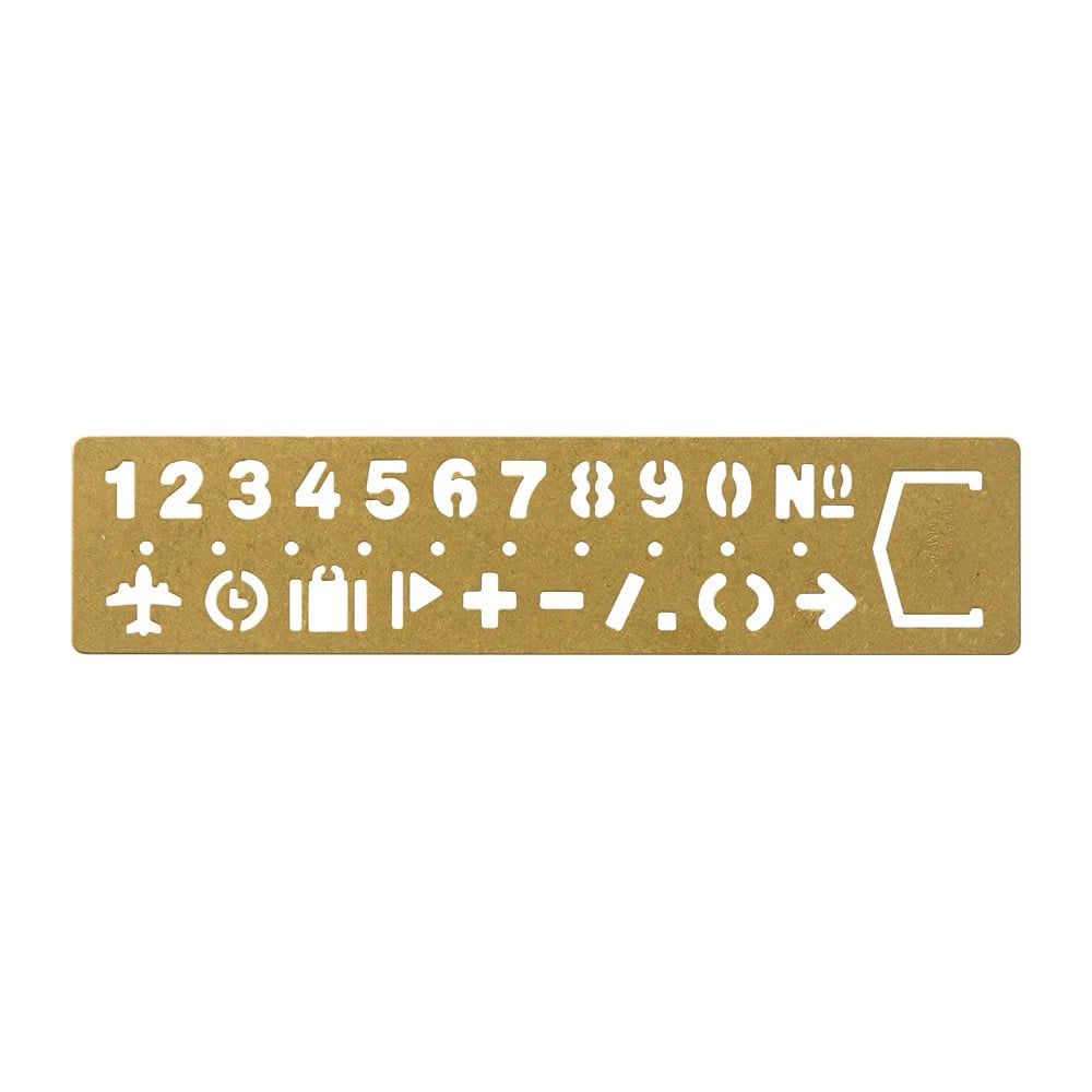 traveler&#39;s company - brass alphabet template bookmark