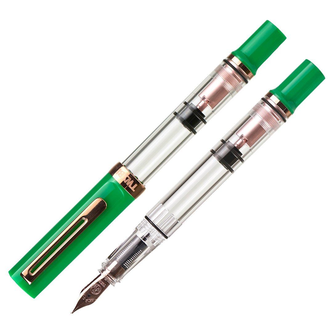 TWSBI Eco-T Royal Jade Rose Gold Fountain Pen with Midnight Ink