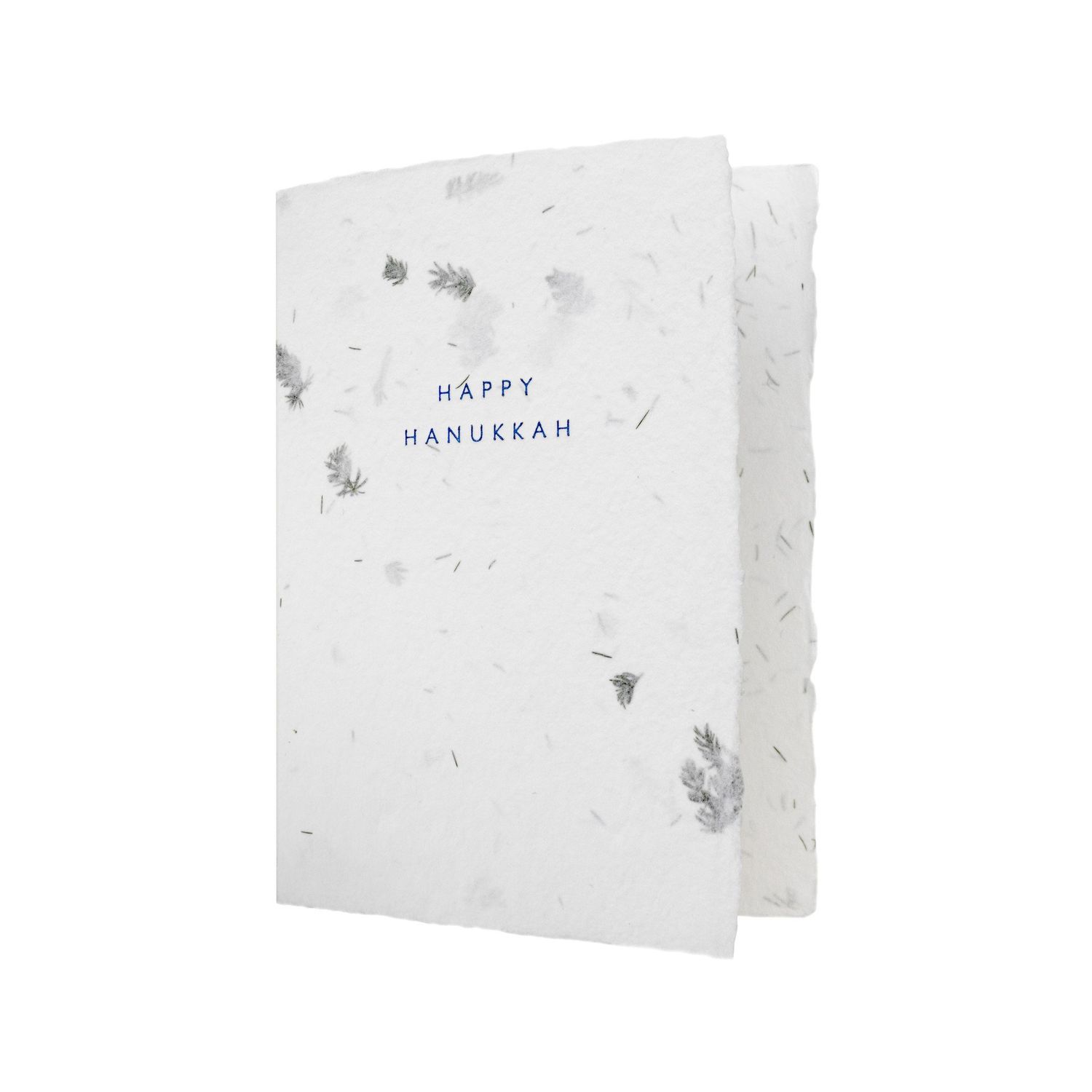 Happy Hanukkah Greeted Fern Letterpress Card