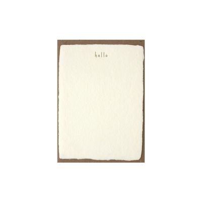 Hello Handmade Paper Deckled Letterpress Note