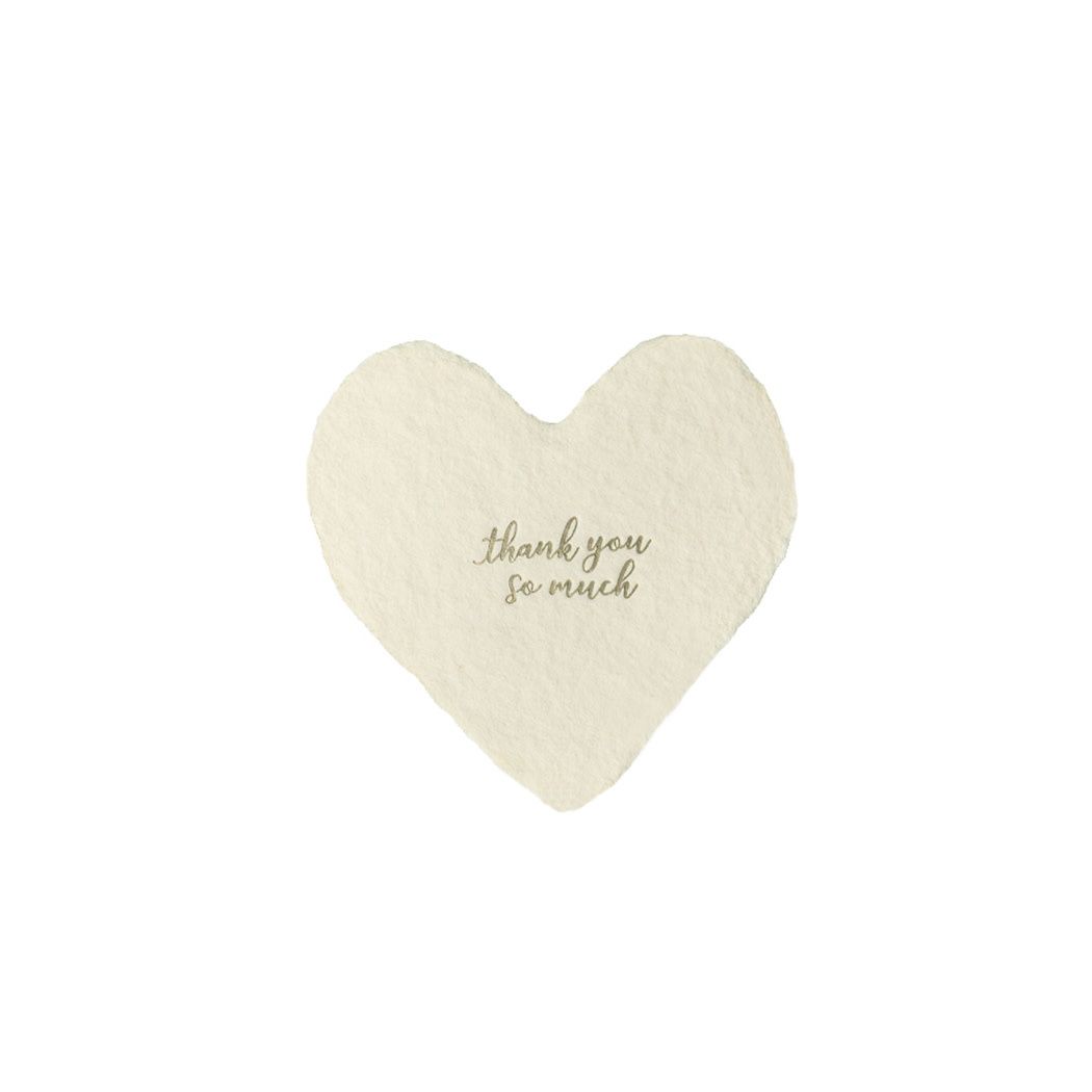 Thank You So Much Letterpress Foiled Heart Enclosure