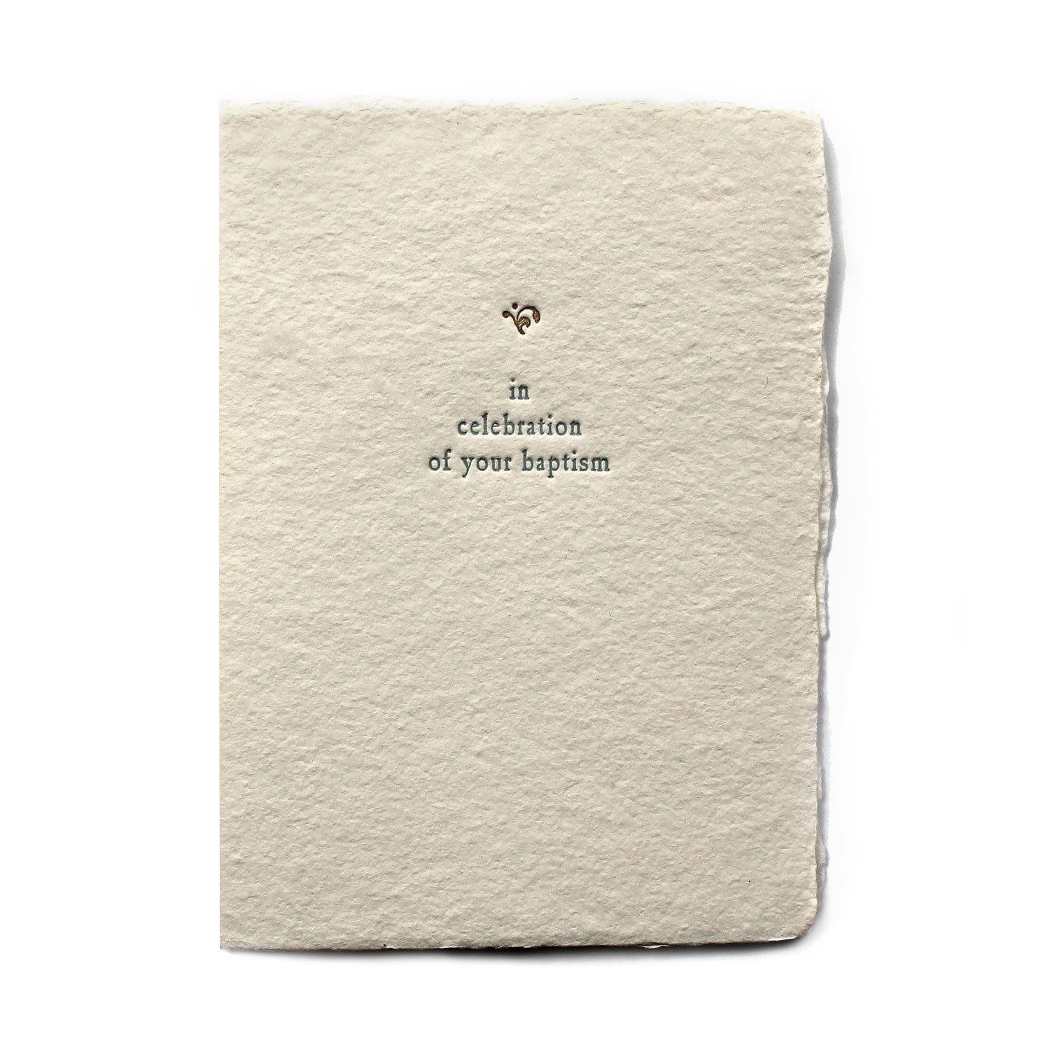In Celebration of Your Baptism Small Salutation Letterpress Card