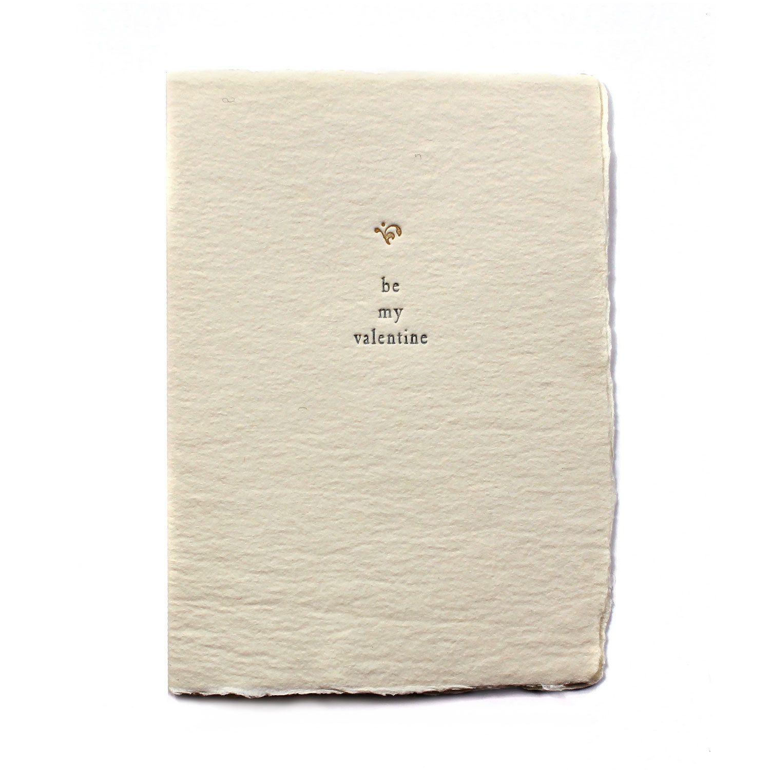 Be My Valentine Small Salutation Letterpress Card