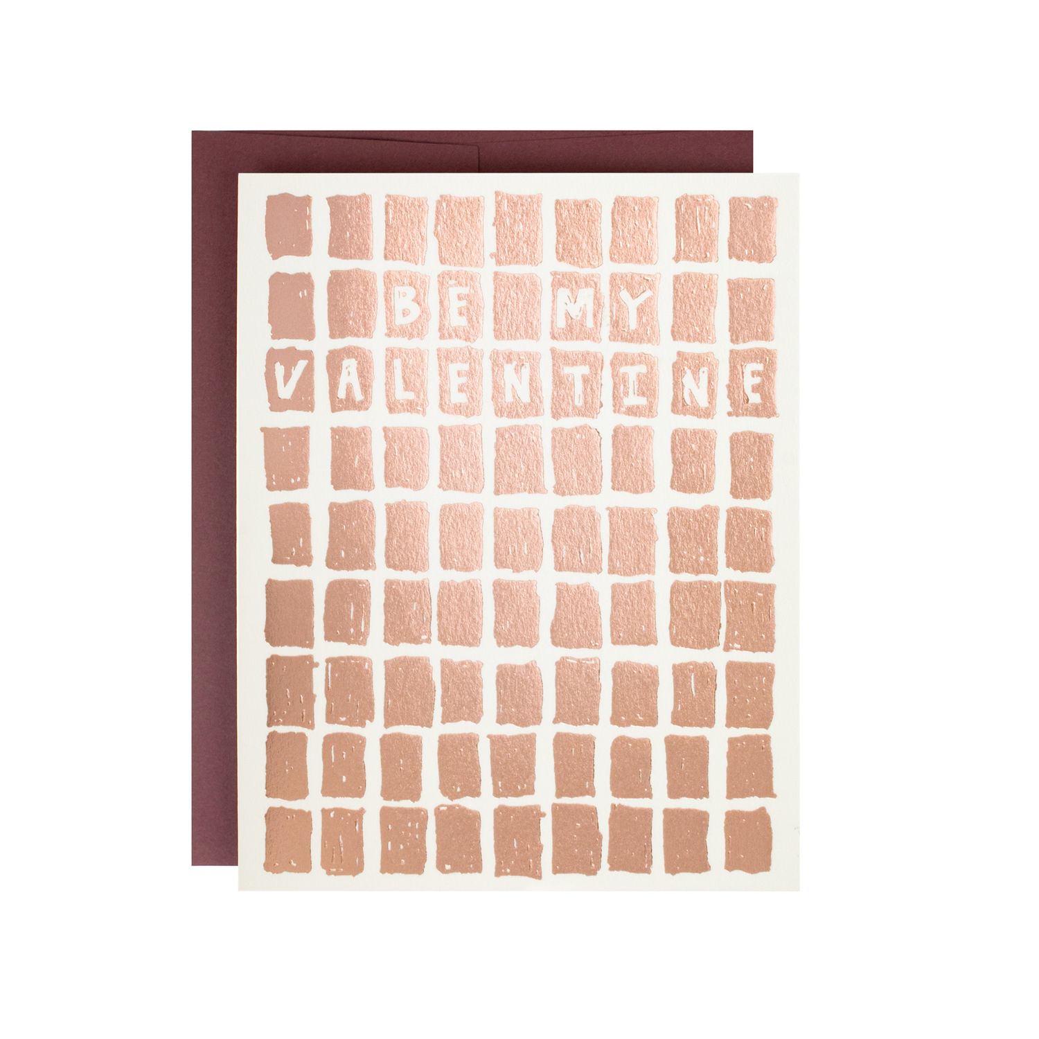 Tiles Be Mine Valentine Letterpress Card