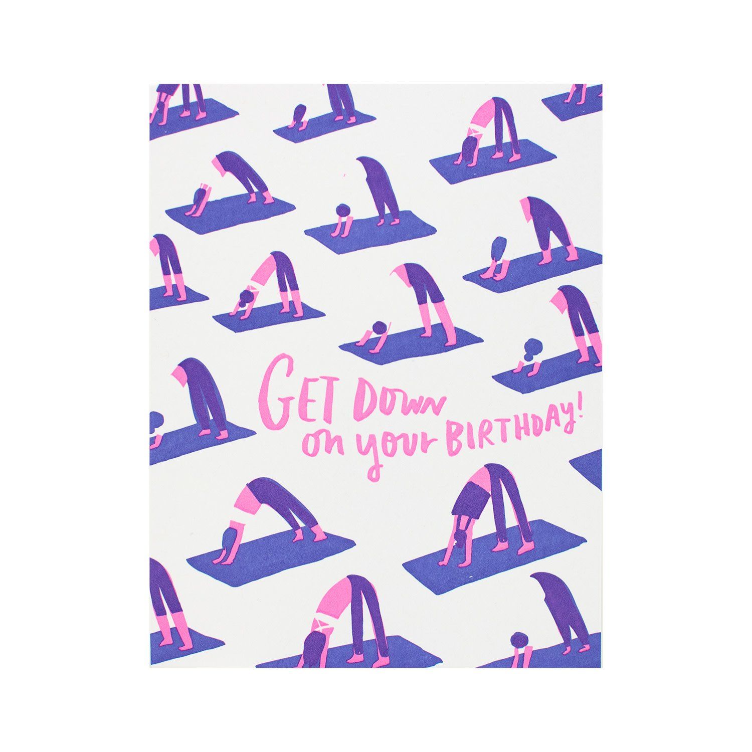 Yoga Birthday Letterpress Card