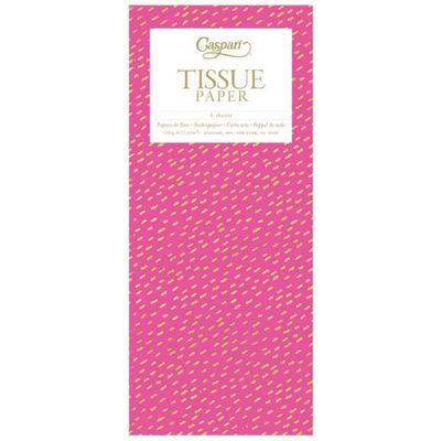 Little Dash Tissue Paper in Fuchsia &amp; Gold - 4 Sheets