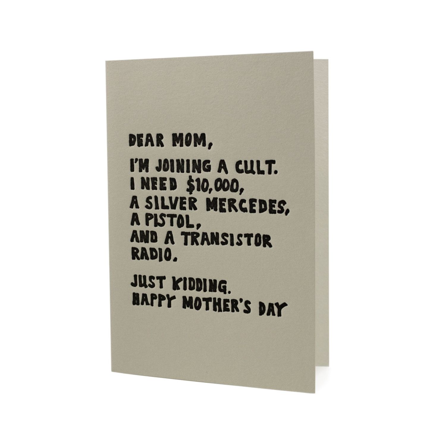 Joining a Cult Mother&#39;s Day Letterpress Card