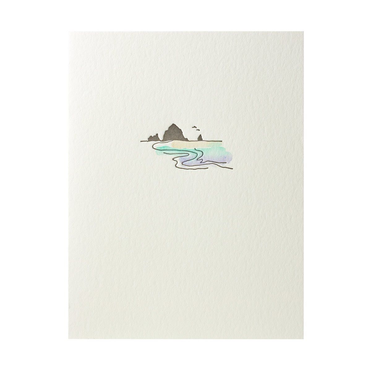 Sea Letterpress Card