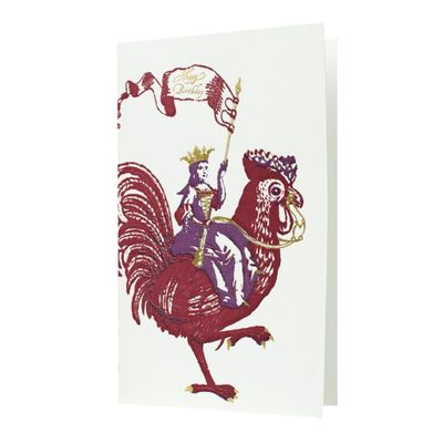 Happy Birthday Rooster Museum Collection Letterpress Card