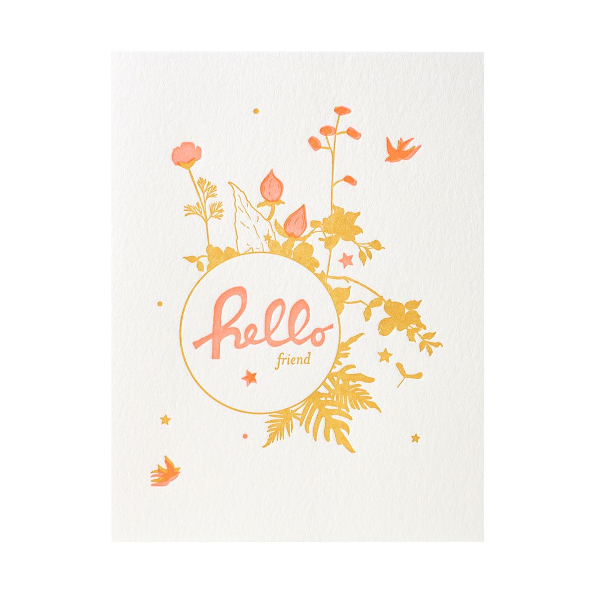 Hello Friend Letterpress Card